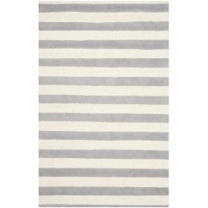 Beachcrest Home Leighton Hand-Tufted Gray/Ivory Area Rug BCHH7896